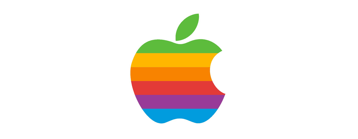 O logotipo da maçã arco-íris
