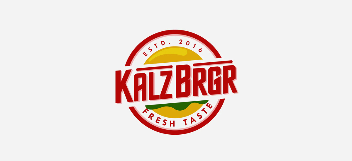Logotipo de hambúrguer Round Take away