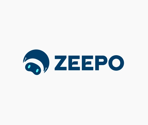 Design de logotipo minimalista com mascote azul