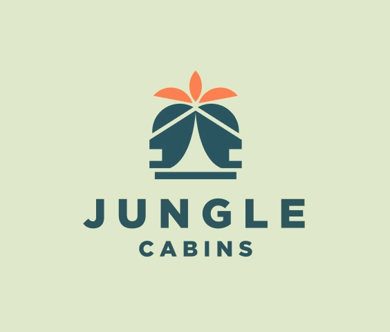 Logotipo inspirado na natureza para cabanas e hospedagens