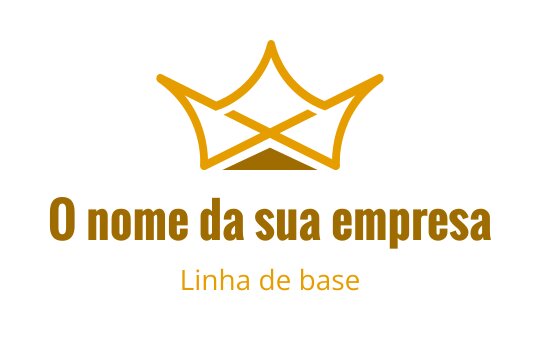 Design de logo de coroa elegante em dourado com uma fonte moderna