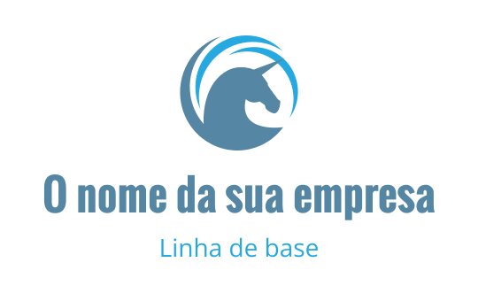 Design de logo de unicórnio azul moderno com elementos de crina fluida