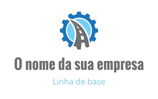 Design de logo moderno com uma estrada dentro de uma forma de engrenagem
