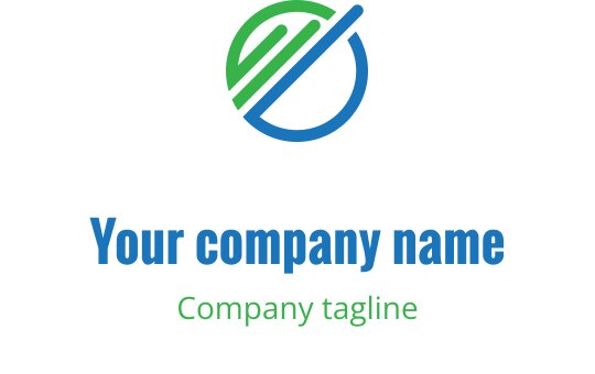 Design de logo circular moderno com elementos verdes e azuis