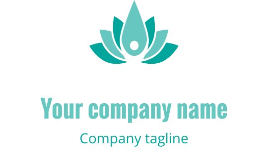 Design de logo de flor de lótus teal elegante com pétalas arredondadas