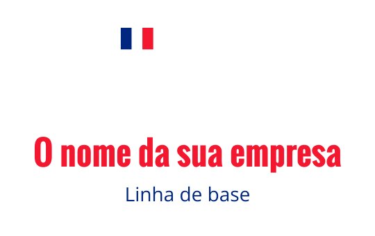 Logo em destaque com texto vermelho e uma pequena bandeira francesa