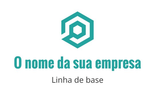 Design de logo hexagonal moderno em verde-água com uma forma central