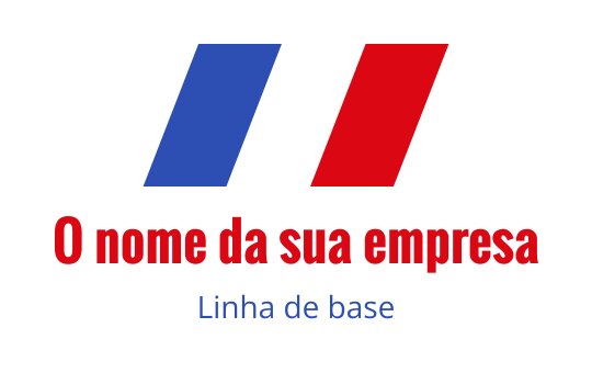 Logo em destaque com listras diagonais vermelhas e azuis