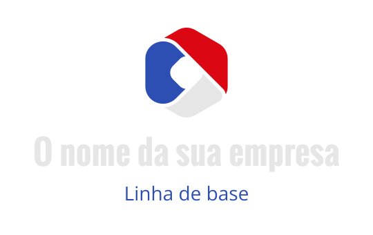 Design de logo geométrico moderno com elementos vermelhos, azuis e brancos