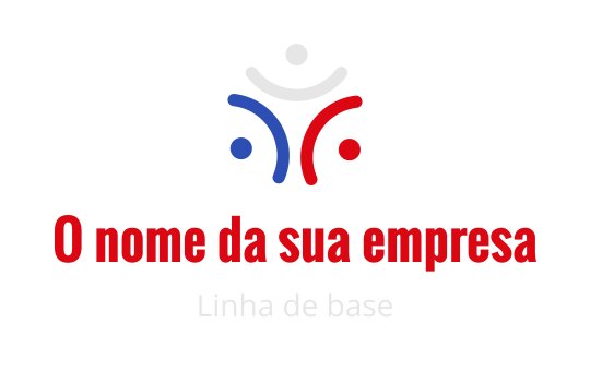 Design de logo colorido com figuras abstratas em vermelho, azul e branco
