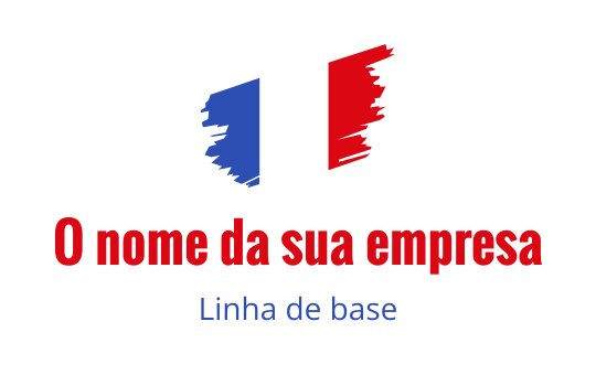 Logo ousado com pinceladas vermelhas e azuis