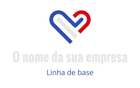 Design de logo moderno de coração com elementos em vermelho, azul e branco