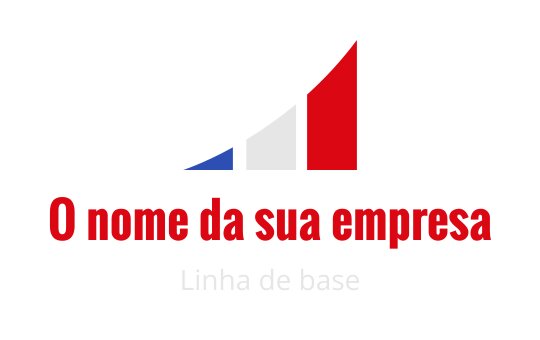 Design de logo moderno com um gráfico de barras ascendentes em vermelho, branco e azul