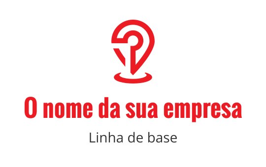 Design de logo moderno de pino de localização vermelho com elementos circulares