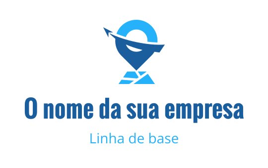 Design de logo moderno em azul com elementos de bússola e onda estilizados