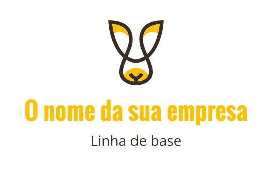 Design de logo moderno com um rosto de animal estilizado em marrom e amarelo