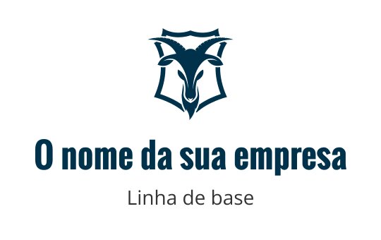Logo de cabeça de cabra ousada com contorno de escudo em azul