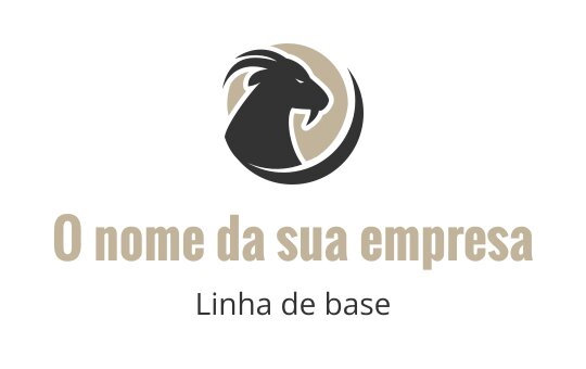 Logo de cabeça de cabra ousada em fundo circular preto e bege