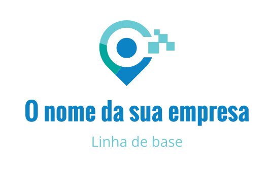 Design de logo moderno com um marcador de localização e elementos circulares