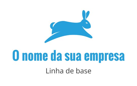 Logo de coelho azul brincalhão com uma pose dinâmica de salto