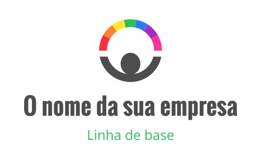 Design de logo circular colorido com uma figura central e tipografia moderna