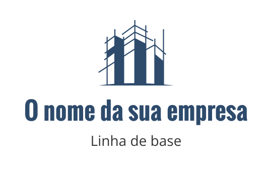 Logo moderno em azul com turbinas eólicas estilizadas e linhas limpas