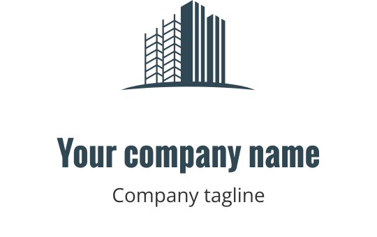 Logo de andaime moderno verde com formas geométricas