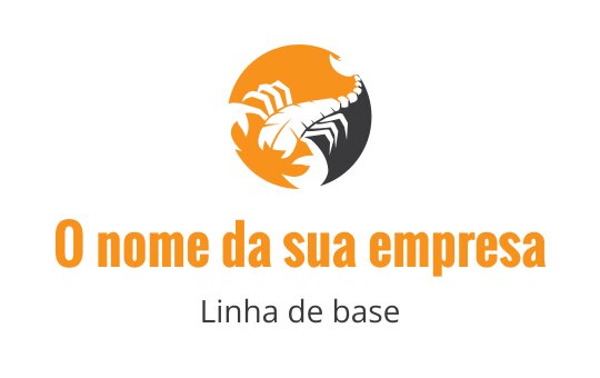 Design de logo de escorpião ousado em layout circular laranja e preto