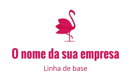Design de logo de flamingo rosa estiloso com detalhes de folhas elegantes