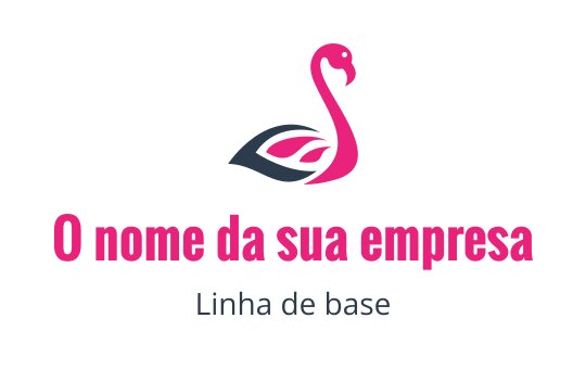 Design de logo elegante de flamingo rosa com um toque preto sofisticado