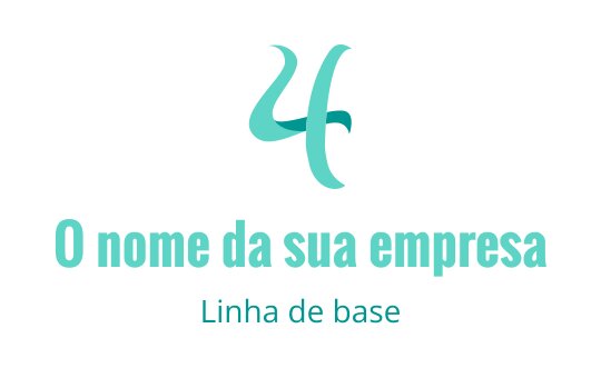 Design de logo estiloso em teal com o número quatro fluido