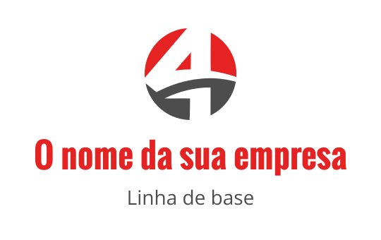 Logo circular em negrito com o número quatro em vermelho e cinza