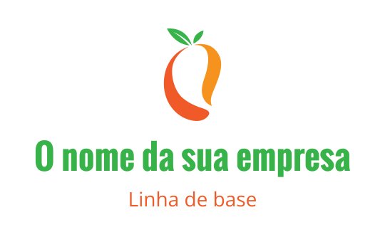 Design de logo moderno em laranja e verde com um detalhe de folha