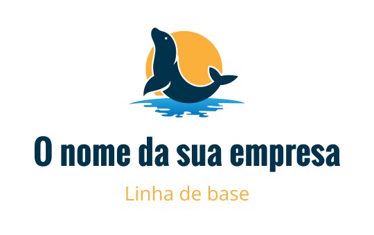 Logo de foca divertida com elementos de pôr do sol e água