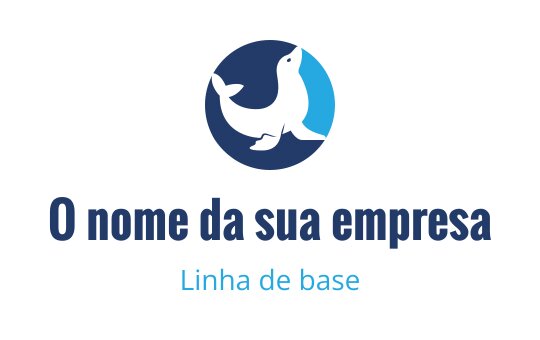 Logo de foca divertida em azul e azul marinho