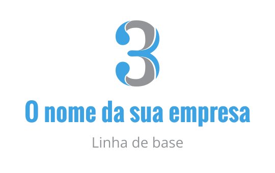 Design de logo moderno com um número três estilizado em azul e cinza