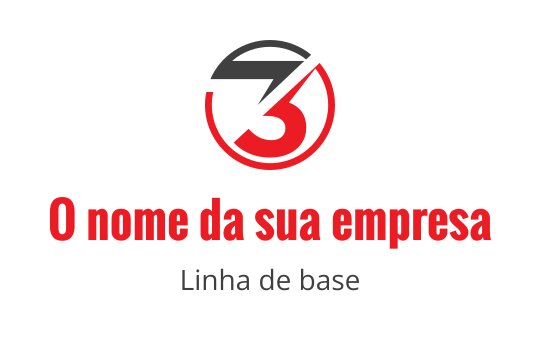 Logo circular em negrito com o número três estilizado em vermelho e preto