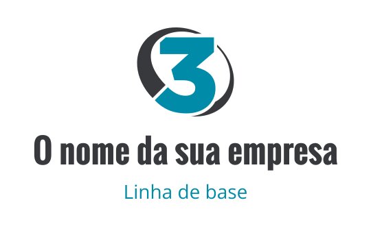 Design de logo moderno com um número três em turquesa e cinza