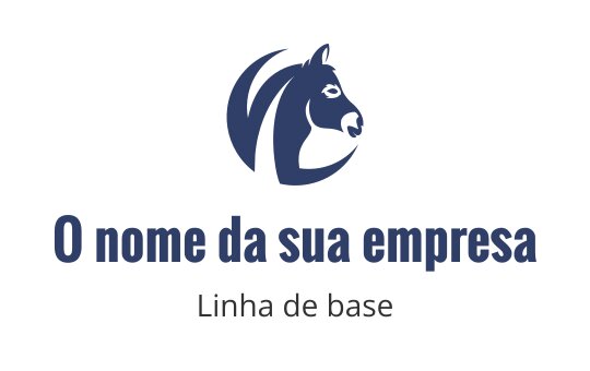 Design de logo elegante de cabeça de cavalo em azul marinho com linhas fluidas