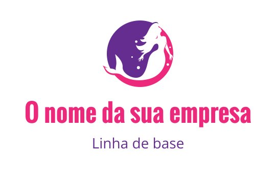 Design de logo elegante de sereia em composição circular roxa e rosa