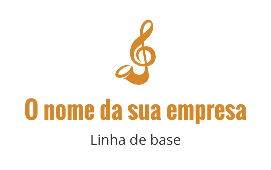 Design de logo elegante de música com clave de sol e trompete