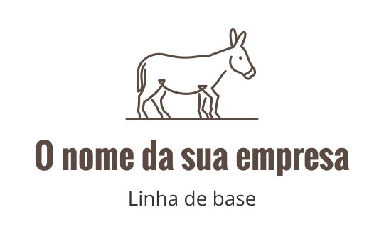 Design de logo minimalista de burro em estilo de arte linear marrom