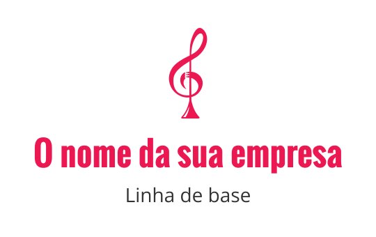 Design de logo elegante com clave de sol vermelha e tipografia moderna