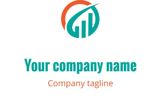 Design de logo moderno com formas geométricas em coral e teal