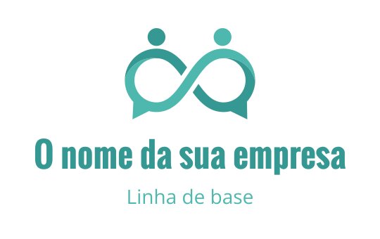 Design de logo moderno de infinito com duas figuras abstratas em verde-água