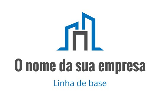 Design de logo moderno com edifícios azuis abstratos e uma fonte ousada