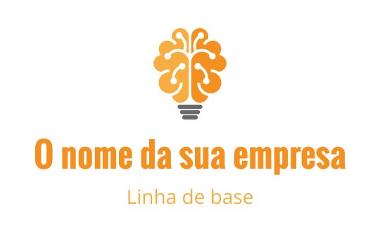 Design de logo criativo de lâmpada com um motivo de cérebro laranja