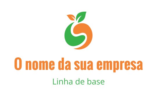 Design de logo moderno com uma forma circular verde e laranja com folhas