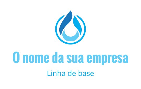 Design de logo moderno em azul com gota d'água e elementos circulares