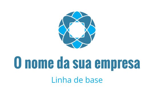 Design de logo geométrico moderno em azul com formas sobrepostas e um quadrado central